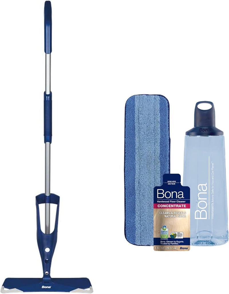 BONA Hardwood Floor Premium Spray Mop - Includes Wood Floor Cleaning Concentrate and Machine Washable Microfiber Cleaning Pad - Dual Zone Cleaning Design for Faster Cleanup - Image 1